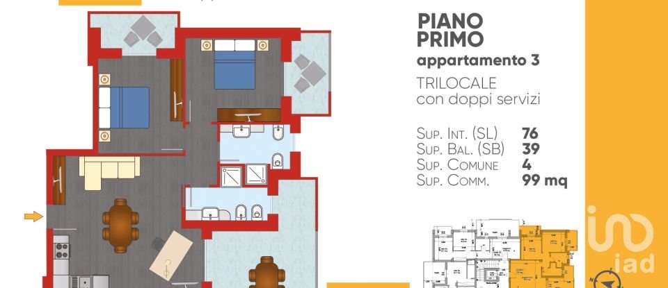 Apartment 6 rooms of 93 sq m in Alba Adriatica (64011)