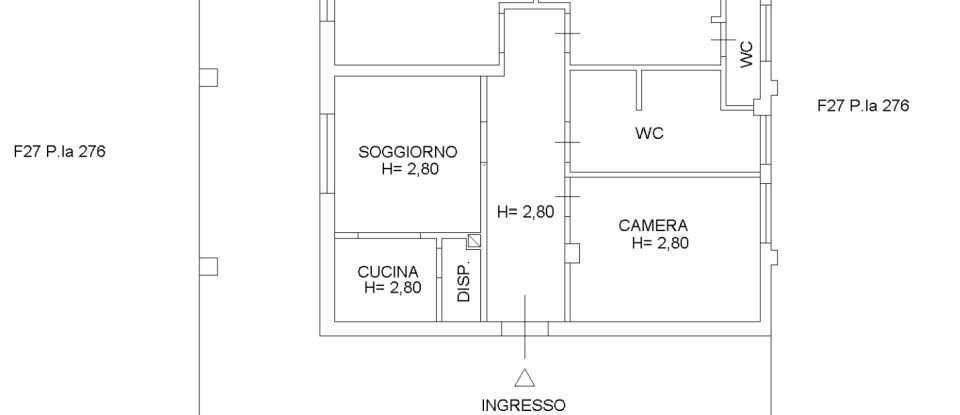 Three-room apartment of 79 sq m in Livorno (57124)