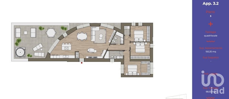 Four-room apartment of 218 m² in Milano (20156)