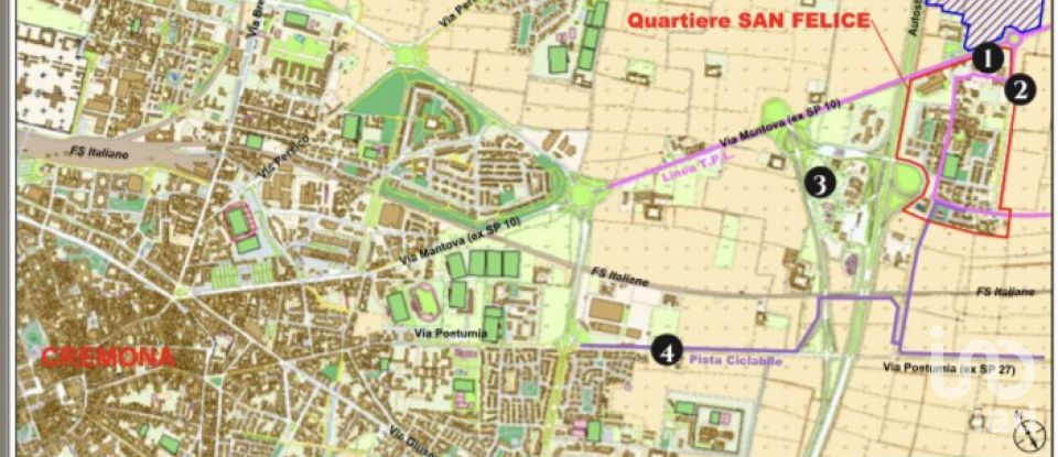 Varie superfici di 1.120 m² in Cremona (26100)