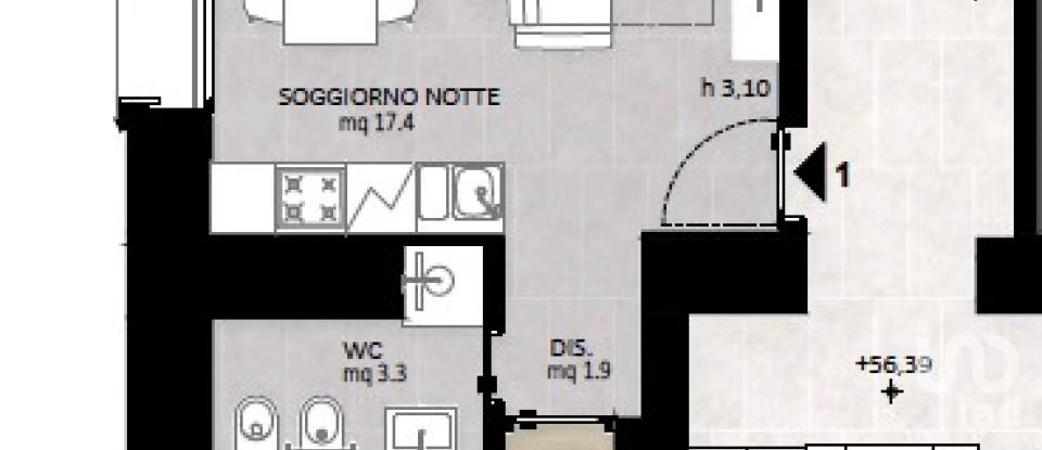 Two-room apartment of 50 m² in Sanremo (18038)