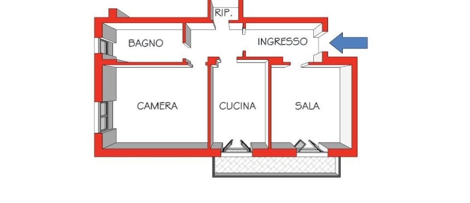 Two-room apartment of 80 m² in Genova (16157)