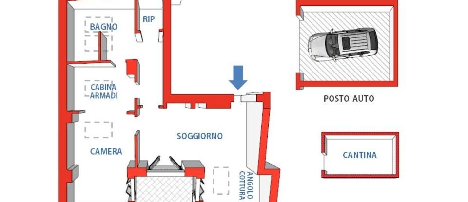 Two-room apartment of 85 m² in Genova (16154)