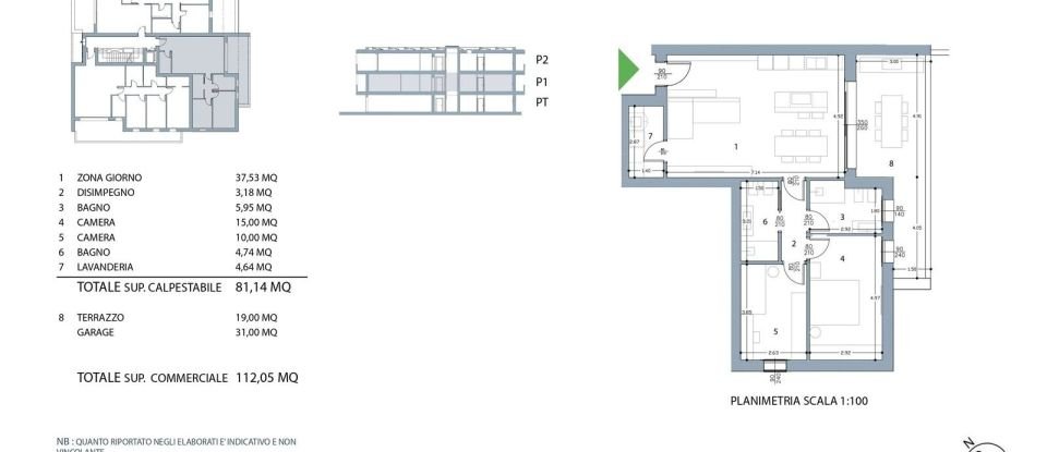 Three-room apartment of 118 m² in Rubano (35030)