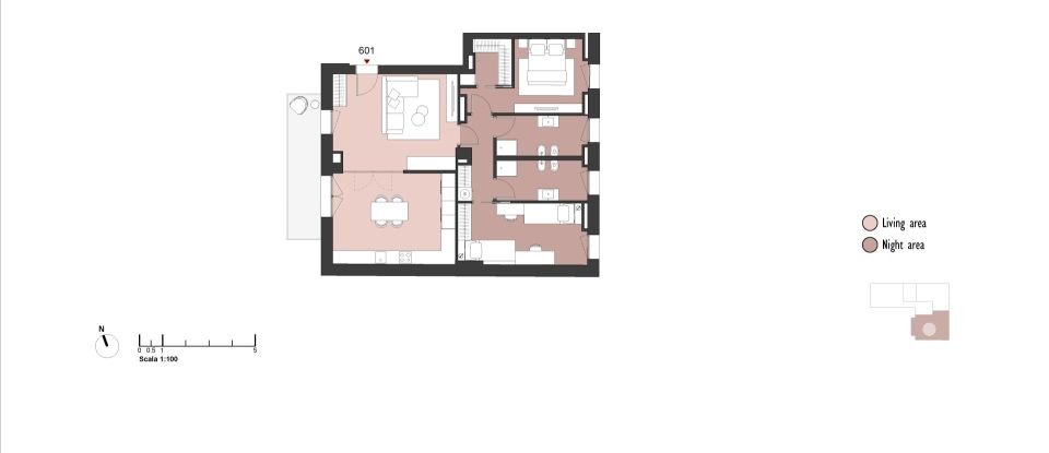 Three-room apartment of 130 m² in Milano (20126)