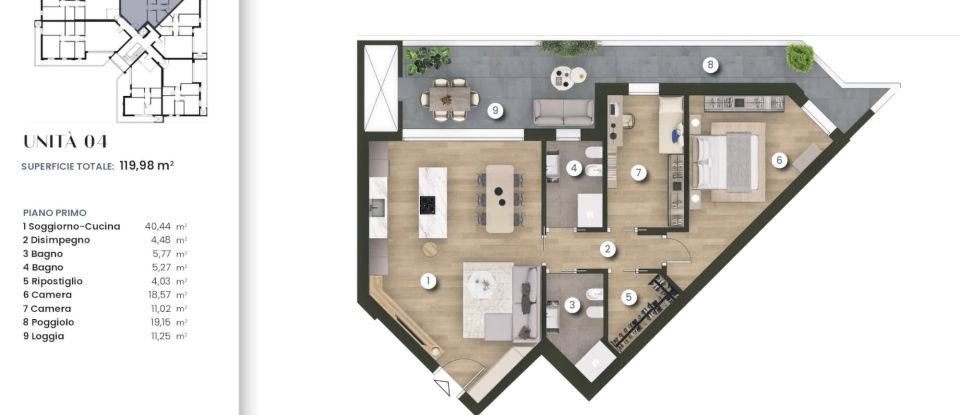 Two-room apartment of 84 m² in Camponogara (30010)