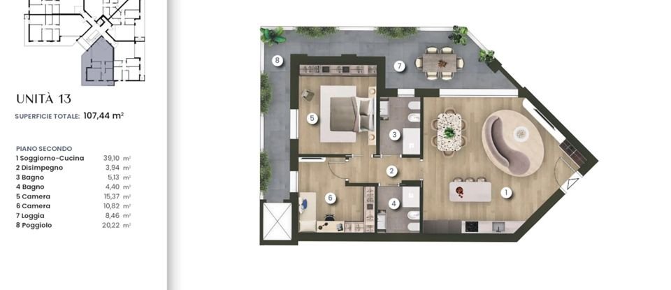 Two-room apartment of 84 m² in Camponogara (30010)