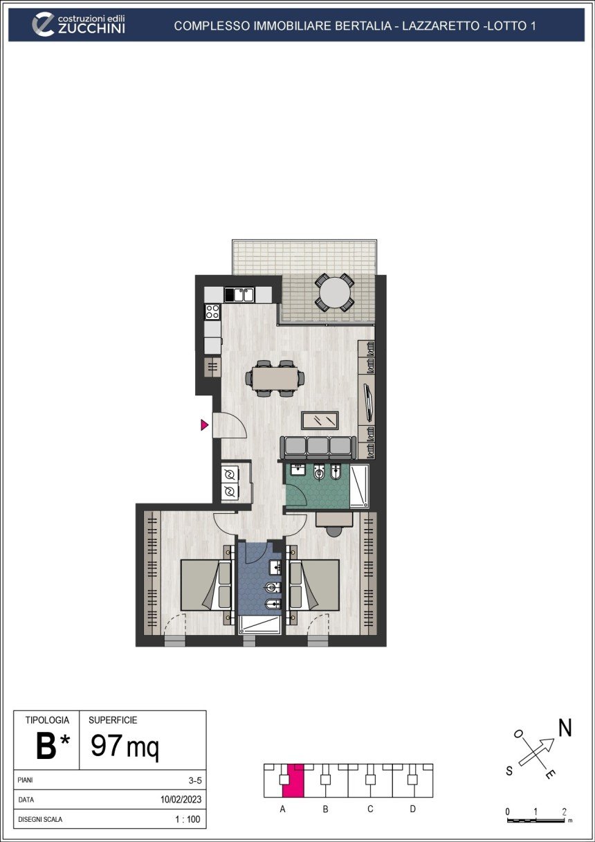 Trilocale di 97 m² a Bologna (40131)